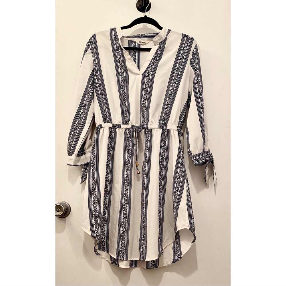 Blue + white dress